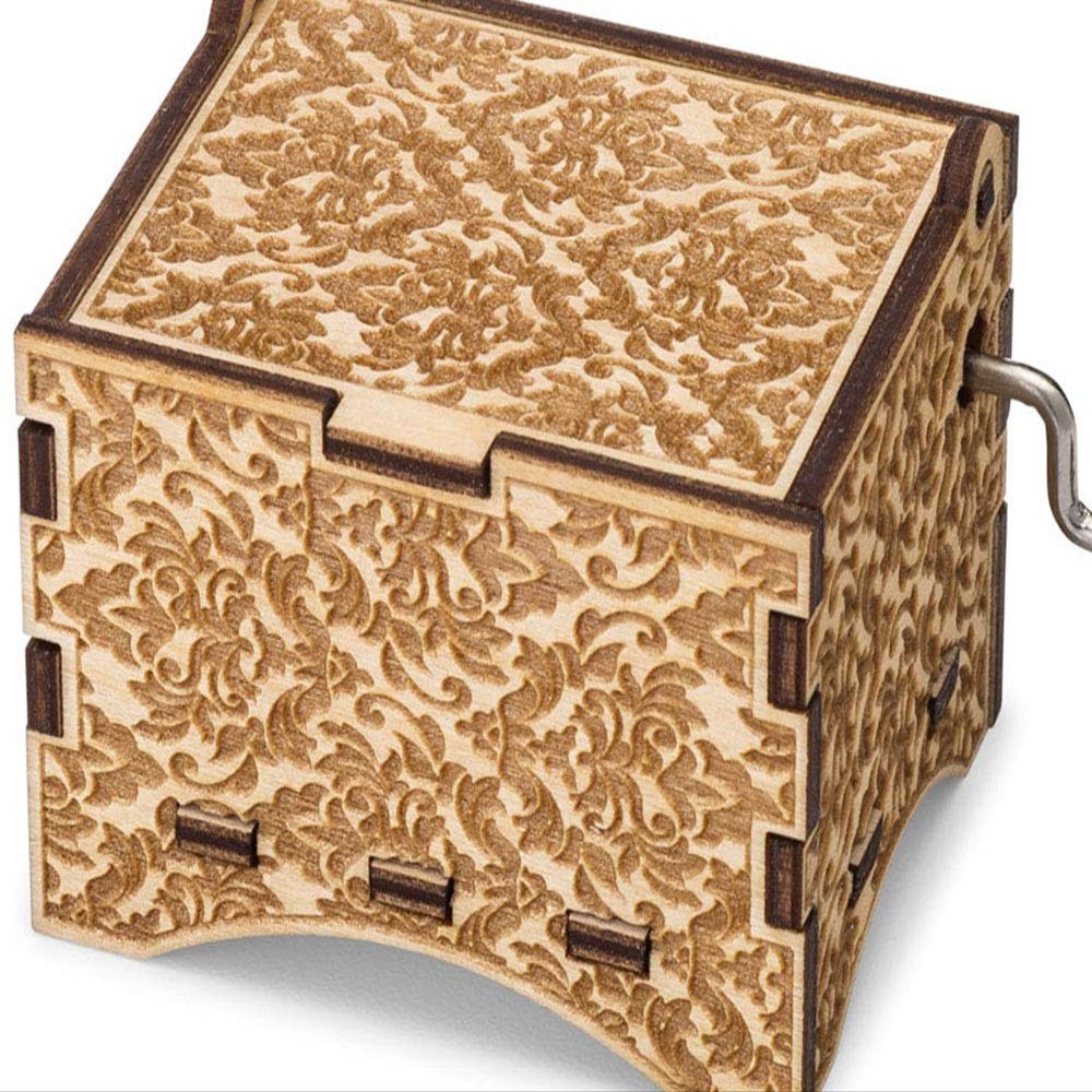 TheLaser'sEdge, Personalizable Damask Music Box, Laser Engraved Wood (Personalized, Can't Help Falling in Love)
