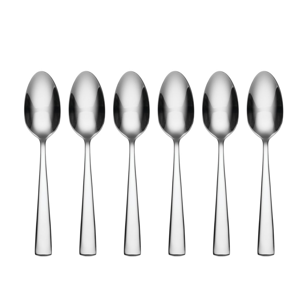Oneida Nocha Everyday Flatware Teaspoons, Set of 6 18/0 Stainless Steel, Silverware Set