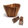 Lipper International Wave Bowl with Salad Hands, Brown view 1