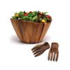 Lipper International Wave Bowl with Salad Hands, Brown view 2