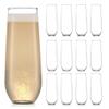 Libbey 228 Stemless Champagne Flutes Glass Set of 12, Elegant 8.5 Oz Flute Glasses for Champagne, Clear Fluted Glassware view 1