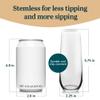 Libbey 228 Stemless Champagne Flutes Glass Set of 12, Elegant 8.5 Oz Flute Glasses for Champagne, Clear Fluted Glassware view 3