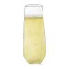 Libbey 228 Stemless Champagne Flutes Glass Set of 12, Elegant 8.5 Oz Flute Glasses for Champagne, Clear Fluted Glassware view 4
