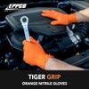 EPPCO TigerGrip 8-Mil Nitrile Glove Disposable Powder, Latex Free Textured Superior Grip Orange Gloves, XL, Box of 100 view 2