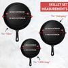 Simple Chef Cast Iron Skillet 3-Piece Set - Heavy-Duty Professional Restaurant Chef Quality Pre-Seasoned Pan Cookware Set - 10", 8", 6" Pans - For Frying, Saute, Cooking, Pizza & More,Black view 3