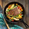 Simple Chef Cast Iron Skillet 3-Piece Set - Heavy-Duty Professional Restaurant Chef Quality Pre-Seasoned Pan Cookware Set - 10", 8", 6" Pans - For Frying, Saute, Cooking, Pizza & More,Black view 4