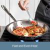 All-Clad D3 12" Stainless Steel Frying pan W/Lid, 3-Ply Stainless Steel Pan, Induction, Oven Broiler Safe 600F Skillet, Professional Cookware, Silver view 4