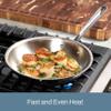 All-Clad D3 3-Ply Stainless Steel Fry Pan with Lid 10 Inch, Induction Compatible, Oven Broiler Safe 600F, Fast and Even Heat, Pots and Pans, Cooking Skillet Cookware, Stainless Steel view 4
