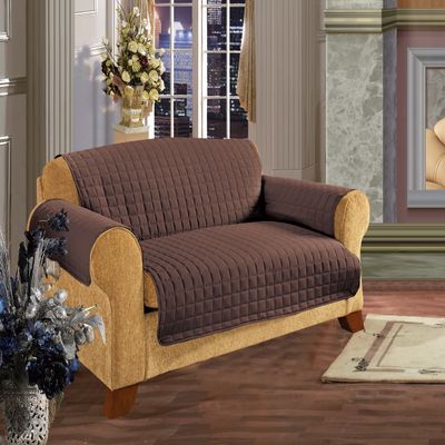 Elegant Comfort QUILTED FURNITURE PROTECTOR - Special Treatment Microfiber As soft as Egyptian Cotton, Chocolate Sofa 110"x75.5" (FITS MOST SOFAS UP TO 92" LONG)