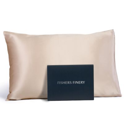 Fishers Finery 19mm 100% Pure Mulberry Silk Pillowcase, Quality Tested (Taupe, K)