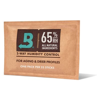 Boveda 65% Two-Way Humidity Control Pack for Up to 25 Items  Size 60  Single  Aging & Long-Term Storage in Plastic & Wood Boxes  Moisture Absorber  Humidifier Pack  Individually Wrapped