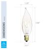 KOR (Pack of 12 25-Watt Clear Candelabra Base (E12) Flame Tip 120V Decorative Dimmable 25W Chandelier Lights Bulbs view 3