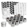 Talented Kitchen Magnetic Spice Jars for Refrigerator - 3 oz, Stainless Steel, Set of 12 - Spice Containers with Labels - Magnetic Travel Containers & Camper Must-Haves view 1