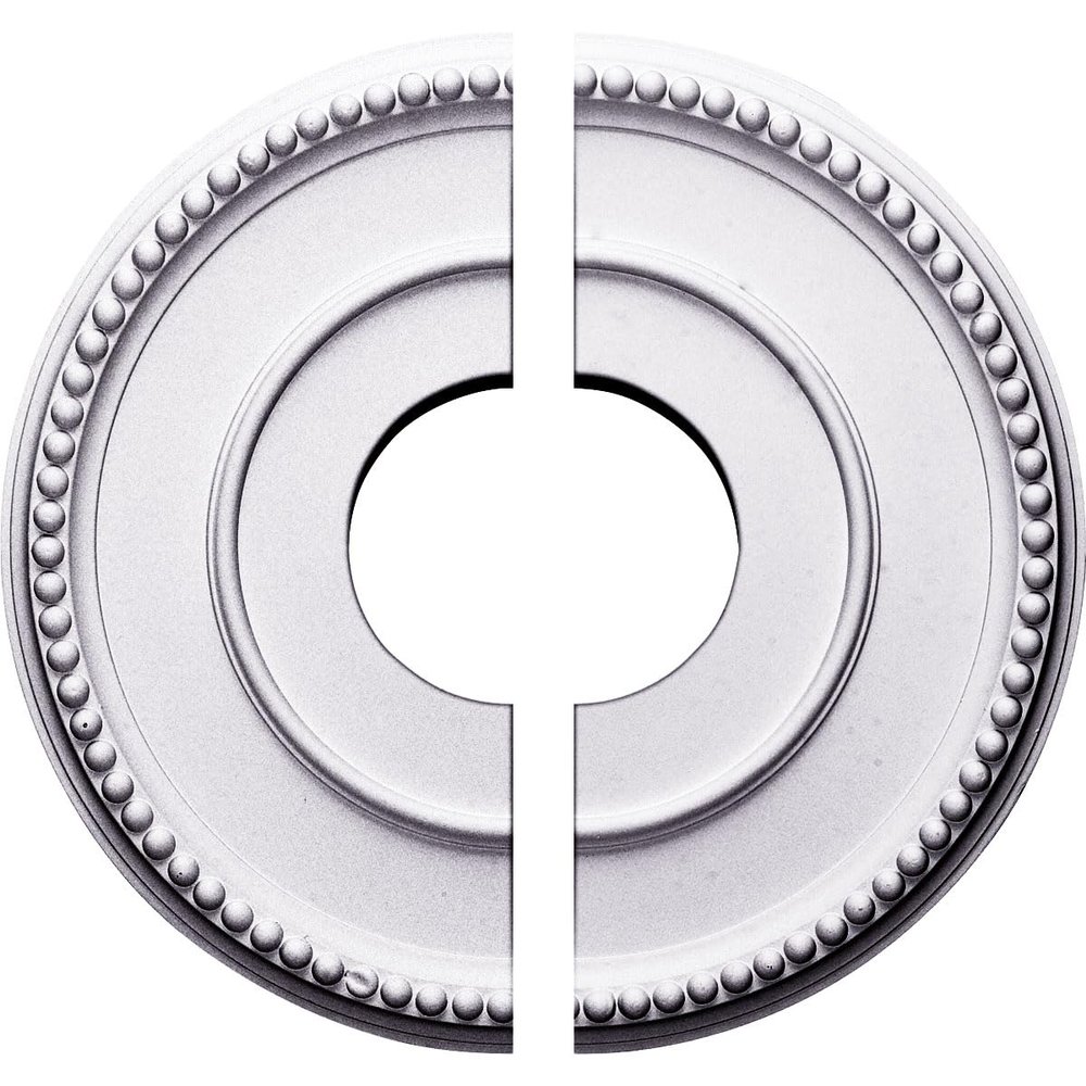 Ekena Millwork CM12BR2 Bradford Split Ceiling Medallion, (12-1/2"Outer Diameter, 3-7/8"Inner Diameter, 3/4"Projection, 6-5/8" Canopy)., Factory Primed