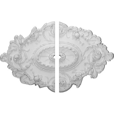 Ekena Millwork CM30SG2-01500 30 1/2"W x 20"H x 1 1/2"ID x 1 1/2"P Strasbourg Ceiling Medallion, Fits Canopies up to 1-1/2", 2 Piece