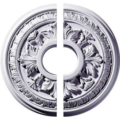 Ekena Millwork CM15BA2 15 3/8"OD x 4 1/4"ID x 1 1/2"P Baltimore Ceiling Medallion, Fits Canopies up to 5-1/2", 2 Piece