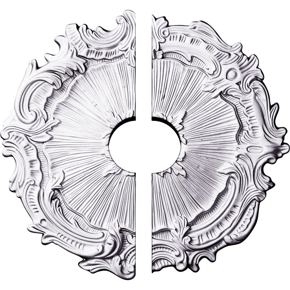 Ekena Millwork CM16PL2-03500 16 3/4"OD x 3 1/2"ID x 1 3/8"P Plymouth Ceiling Medallion, Fits Canopies up to 3-1/2", 2 Piece