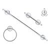 MODONA Four Piece Bathroom Accessories Set, Includes 24 Towel Bar, Robe Hook, Towel Ring, and Toilet Paper Holder  White Porcelain & Chrome - Arora Series - 5 Year Warrantee view 1