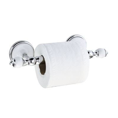 MODONA Toilet Paper Holder - White Porcelain & Chrome - Arora Series - 5 Year Warrantee