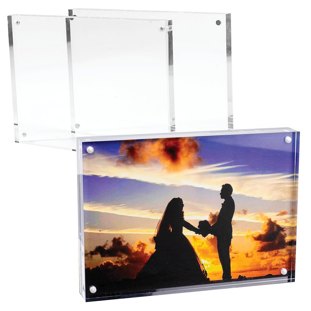 Mammoth 5x7 Magnetic Picture Frames - Frameless, Thick Design - Perfect for Portraits, Art Prints, and Memorable Events