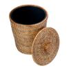 KOUBOO La Jolla Rattan Round Waste Basket With Lid & Plastic Insert, 2 Gallon Woven Wastebasket for Bathroom, Kitchen, Office, Living Room, & Home Decor, Honey Brown view 2
