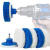 RotoScrub 7 Pack Multi-Purpose Drill Brush Kit for Cleaning Bathrooms, Showers, Tubs, Tile, Floors, Sinks, Toilets, Grout and Grime Removal, Reversible Blue and White Scrub Pads view 1