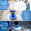 RotoScrub 7 Pack Multi-Purpose Drill Brush Kit for Cleaning Bathrooms, Showers, Tubs, Tile, Floors, Sinks, Toilets, Grout and Grime Removal, Reversible Blue and White Scrub Pads view 2