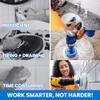 RotoScrub 7 Pack Multi-Purpose Drill Brush Kit for Cleaning Bathrooms, Showers, Tubs, Tile, Floors, Sinks, Toilets, Grout and Grime Removal, Reversible Blue and White Scrub Pads view 4