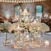 150 Floating Ivory/Off White Pearls - Large Sizes - With Must Have Tranparent Water Gels KIT for The Best Floating Effect - Fills 2 GL of Gels for Your Vases- And 6 Warm White Submersible Fairy Lights view 1