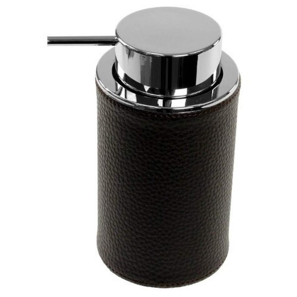 Gedy Alianto Color Round Soap Dispenser Made From Faux Leather, Wenge