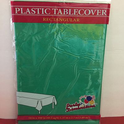 3-PACK DISPOSABLE PLASTIC TABLE COVERS / TABLECLOTHS (GREEN)