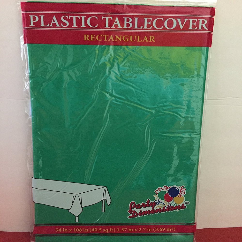 3-PACK DISPOSABLE PLASTIC TABLE COVERS / TABLECLOTHS (GREEN)