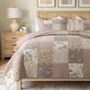SLPR Secret Garden Patchwork Cotton Pieced Quilt Set - Twin with 1 Sham, Country Shabby Chic Bedding with Flower Pattern, Pink Floral Farmhouse Quilted Bedspread for All Seasons view 1
