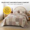 SLPR Secret Garden Patchwork Cotton Pieced Quilt Set - Twin with 1 Sham, Country Shabby Chic Bedding with Flower Pattern, Pink Floral Farmhouse Quilted Bedspread for All Seasons view 3