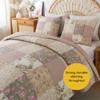 SLPR Secret Garden Patchwork Cotton Pieced Quilt Set - Twin with 1 Sham, Country Shabby Chic Bedding with Flower Pattern, Pink Floral Farmhouse Quilted Bedspread for All Seasons view 4