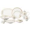 Lorren Home Trends La Luna Bone China 57-Piece 24K Gold Floral Design Dinnerware Set, Service for 8 view 1
