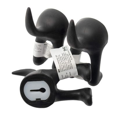 Bastis - Set of 3 Dog Tail Hooks Hat Coat Key Wall Mounted Hanger (Black)