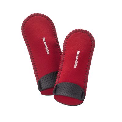 Kitchen Grips 2 Piece Deluxe Pan Handle Holder Set, Black/Cherry