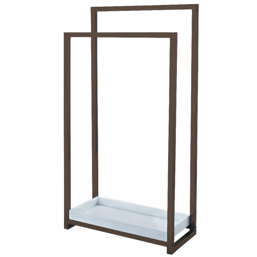 Kingston Brass SCC8265 Pedestal 2-Tier Steel Construction Towel-Rack with Wooden Case, Oil Rubbed Bronze