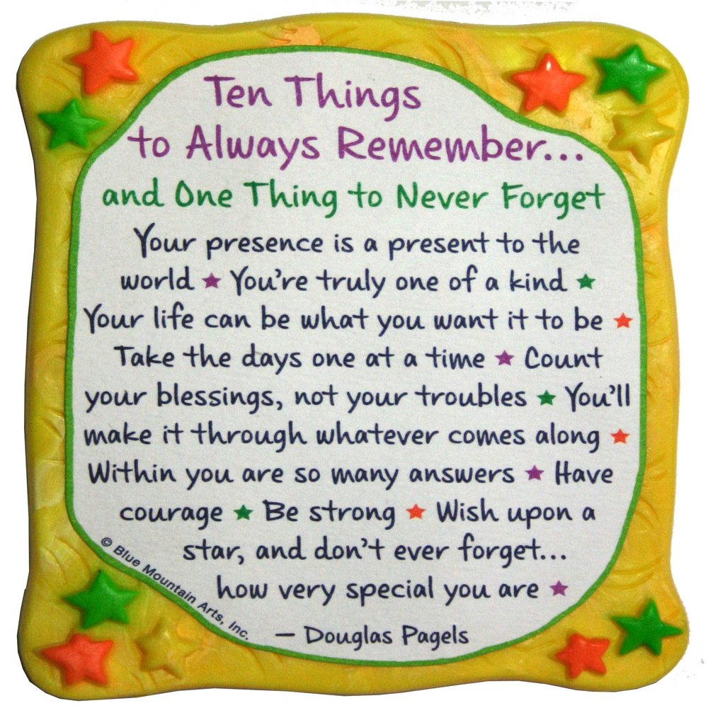 Sculpted Magnet: Ten Things to Always Remember, 3.0" x 3.5"