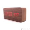 RayLineDo Fashion USB/AAA Brown Wood Red LED Light Wooden Digital Alarm Clock -Time Temperature Date Display - Voice and Touch Activated view 3