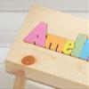 Child's Name Puzzle Stool Pastel Letters view 2