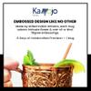 Kamojo Copper Cups Set of 2 with Unique Handcrafted Embossed Design with Anti-Tarnish Food-Grade Coating - Moscow Mule Copper Mugs Gift Set with 2 Straws & Recipe E-Book, 16 oz view 4