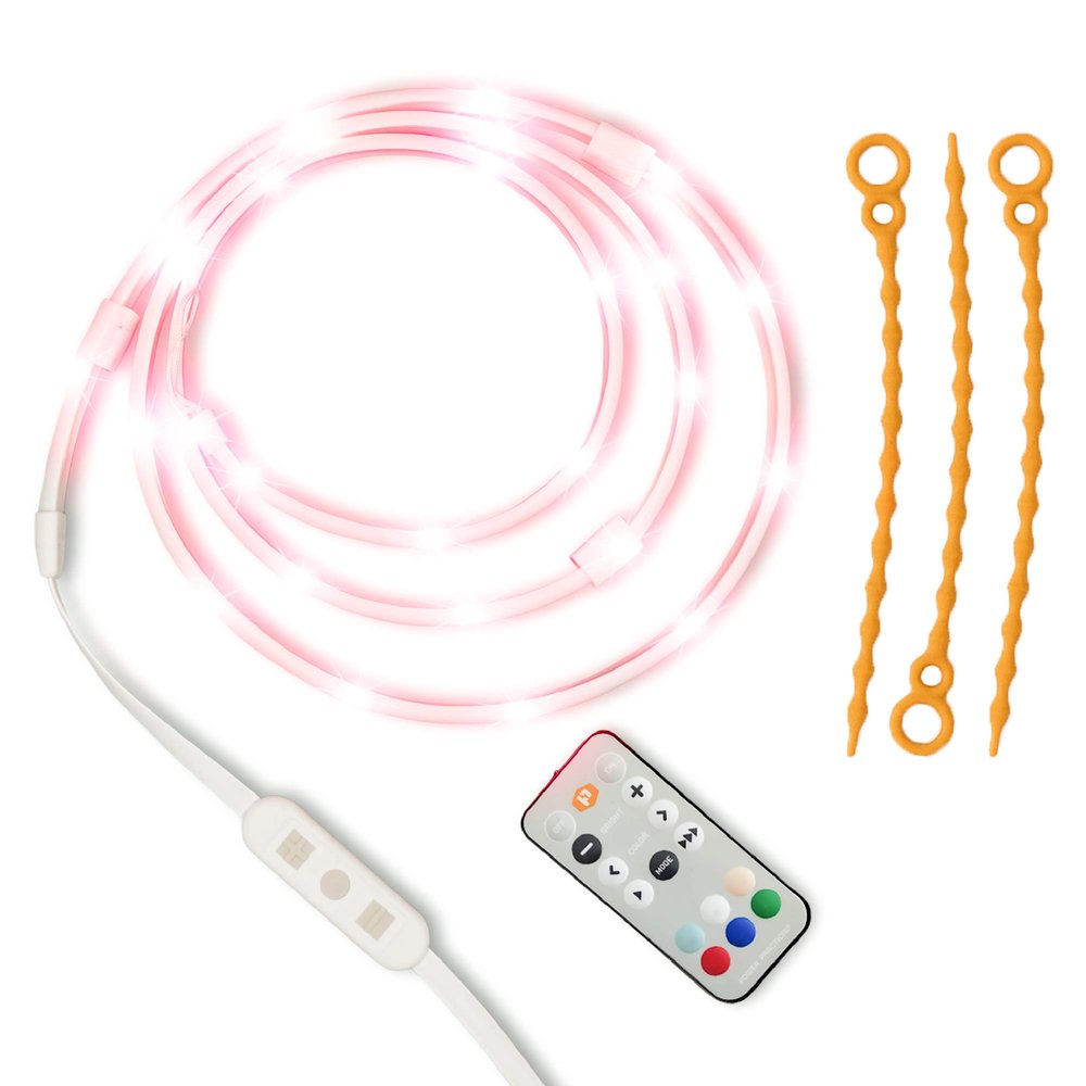 Luminoodle Color - 5 ft Color Changing LED String Lights - Outdoor LED String + Lantern for Camping, Hiking, Safety - Remote Control, Dimmer, Waterproof