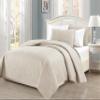 Mk Collection Full/Queen Size Over Size 100"x106" 3pc Diamond Bedspread Bed-Cover Embossed Solid Beige New view 2