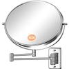 Gospire 9 Inch Extra Large Wall Mounted Mirror with 1X/10X Magnification, 360 Swivel & Extendable, Chrome Polished Finish for Bathroom Vanity, Shaving & Makeup (Men & Women) view 1