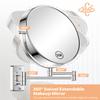 Gospire 9 Inch Extra Large Wall Mounted Mirror with 1X/10X Magnification, 360 Swivel & Extendable, Chrome Polished Finish for Bathroom Vanity, Shaving & Makeup (Men & Women) view 4