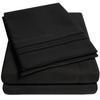 1500 Supreme Collection Twin Sheet Sets Black - 3 Piece Bed Sheets and Pillowcase Set for Twin Mattress - Extra Soft, Elastic Corner Straps, Deep Pocket Sheets, Twin Black view 1