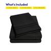 1500 Supreme Collection Twin Sheet Sets Black - 3 Piece Bed Sheets and Pillowcase Set for Twin Mattress - Extra Soft, Elastic Corner Straps, Deep Pocket Sheets, Twin Black view 4
