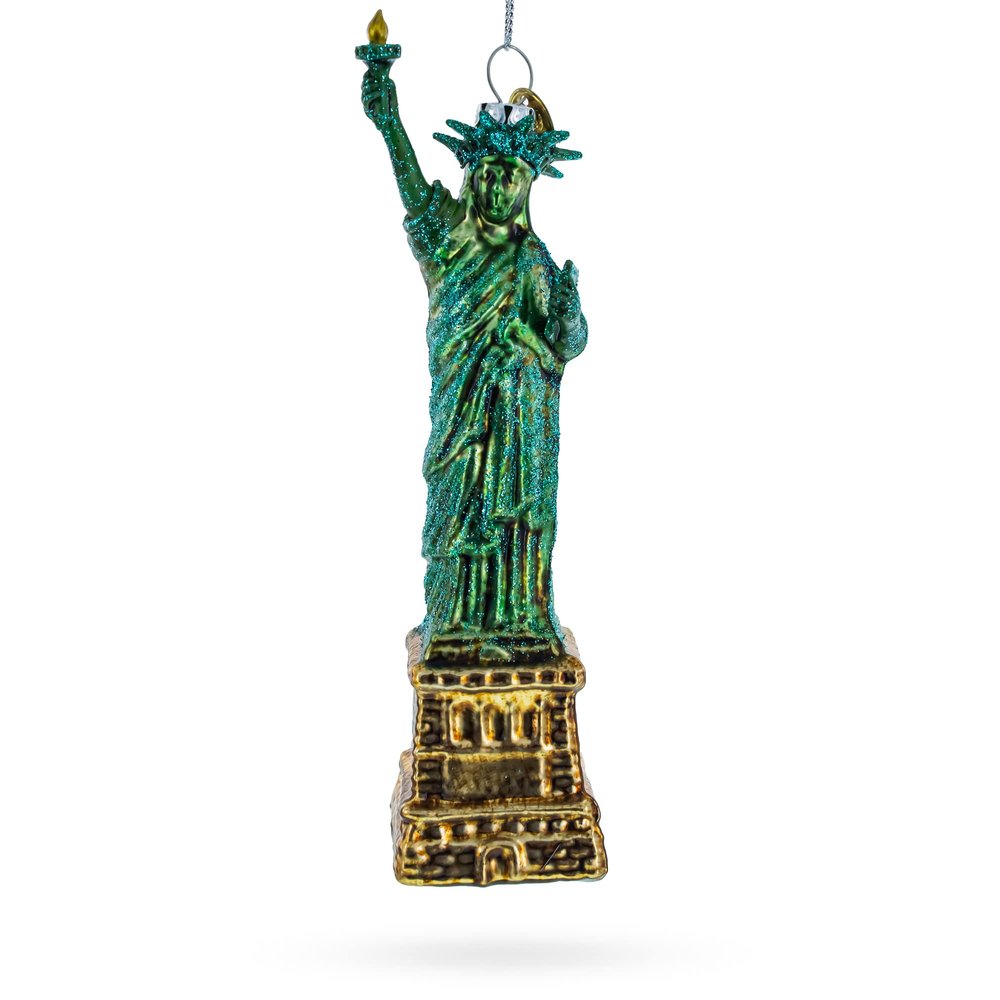 Statue of Liberty New York Blown Glass Christmas Ornament